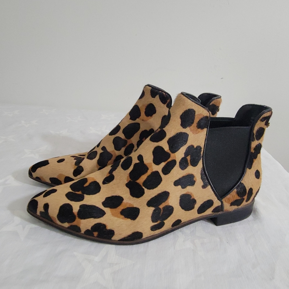 Cole Haan Hara Women's Real Fur Jaguar Print Haircalf Boots Booties 7B